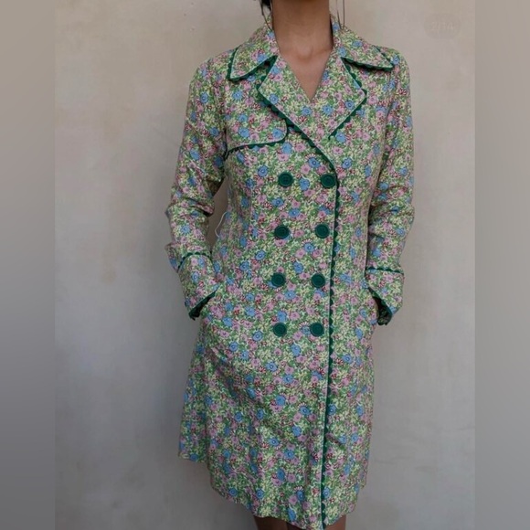 Odille Jackets & Blazers - ANTHROPOLOGIE ODILLE FLORAL TRENCH COAT